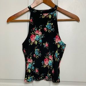 Flower print crop top